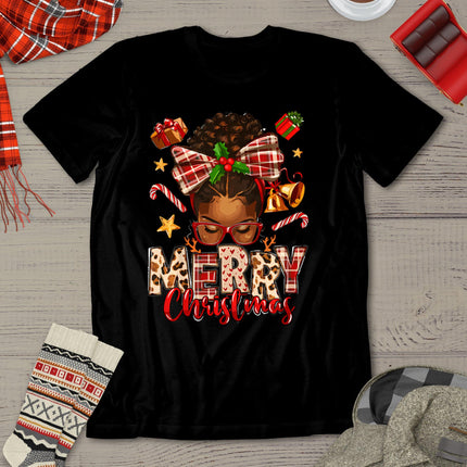 African American Christmas African Black Xmas Mom Women T-Shirt