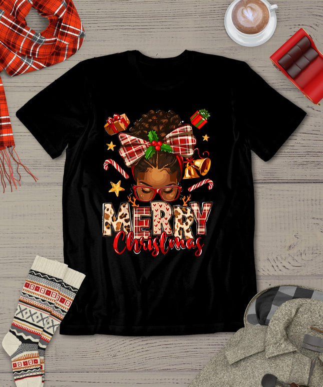 African American Christmas African Black Xmas Mom Women T-Shirt