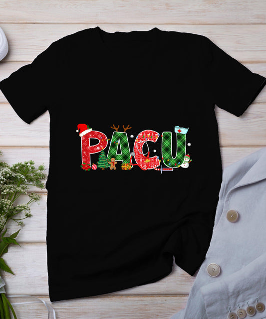 Buffalo Plaid Pacu Nurse Christmas Tree Santa Xmas Pajama T-Shirt