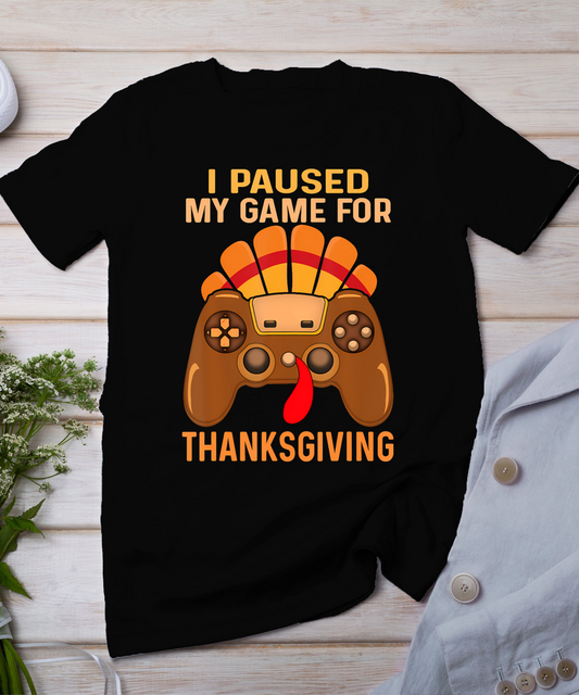 Happy Thanksgiving Gaming Fall Turkey Gamer Boys Kids Men T-Shirt