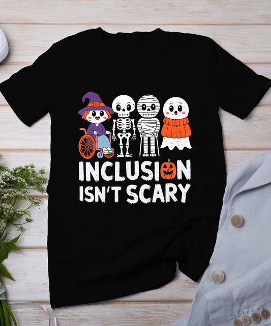 Inclusion Isn't Scary Slp Halloween Sped Teacher Ghost Mummy T-Shirt