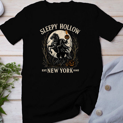 Sleepy Hollow Spooky Pumpkin Headless Horseman Halloween T-Shirt