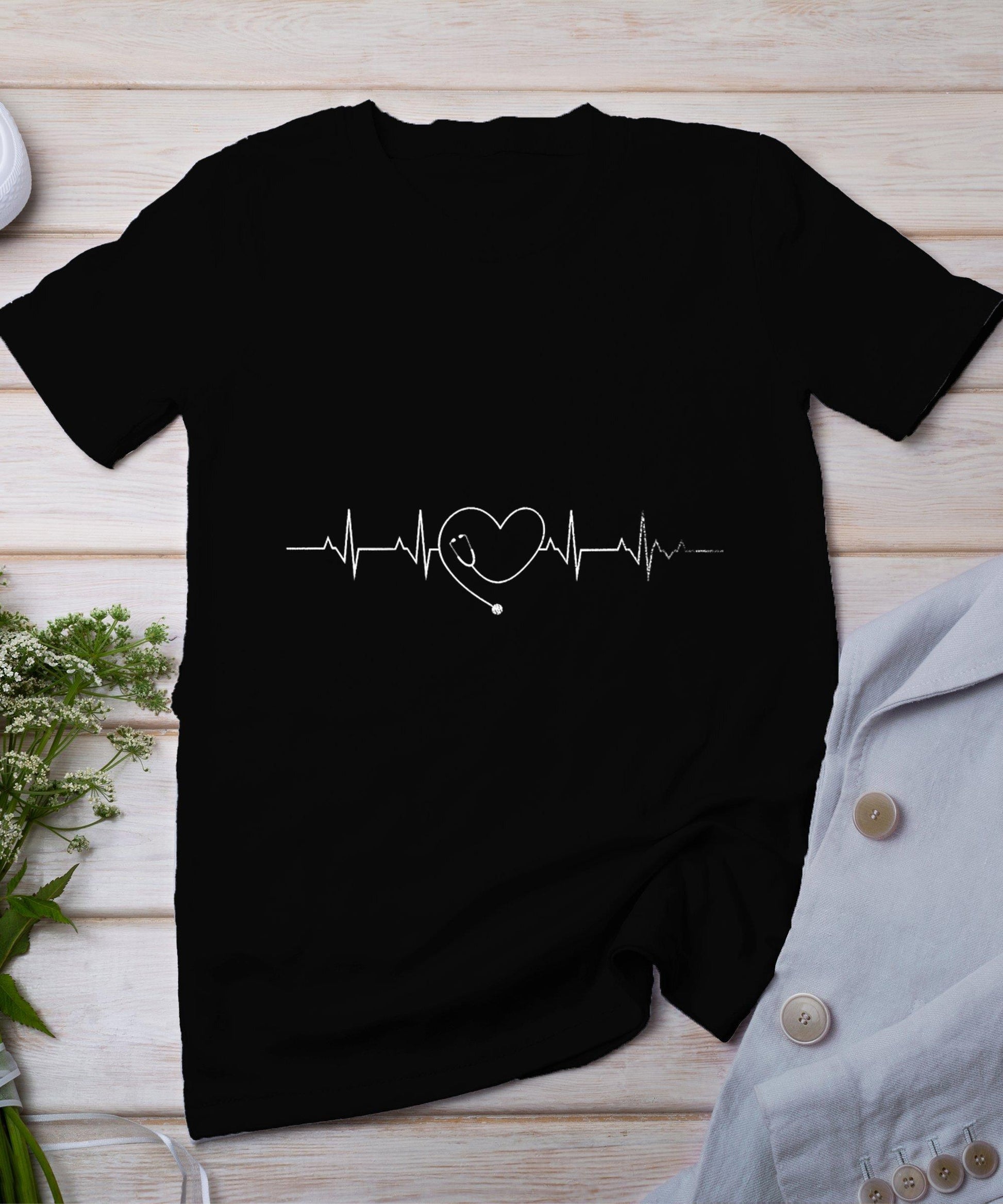 Medical Nursing Heart Stethoscope Heartbeat Medical Nurse T-Shirt