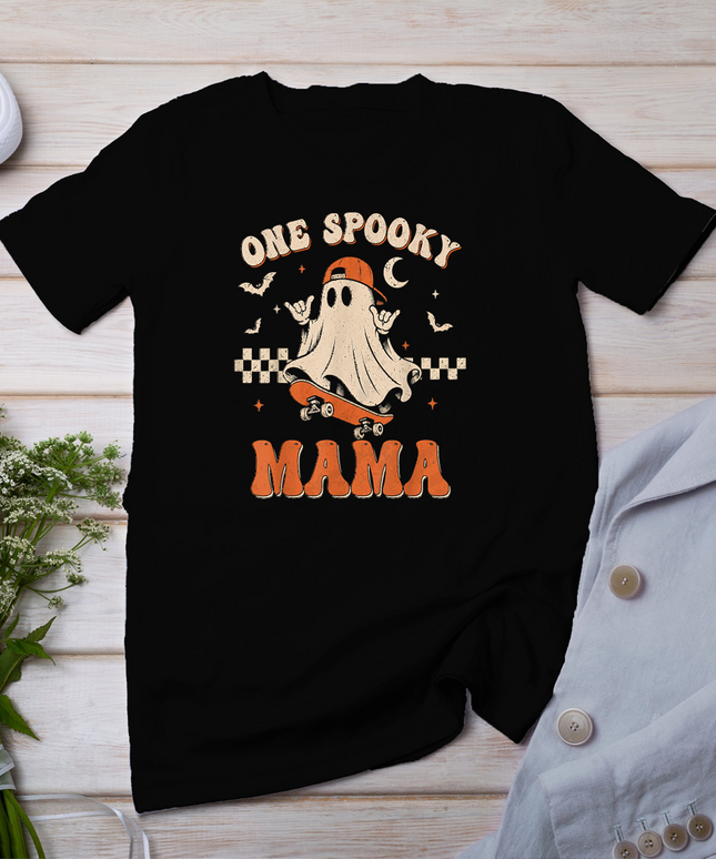 One Spooky Mama Boo Ghost First Halloween Birthday Boy T-Shirt