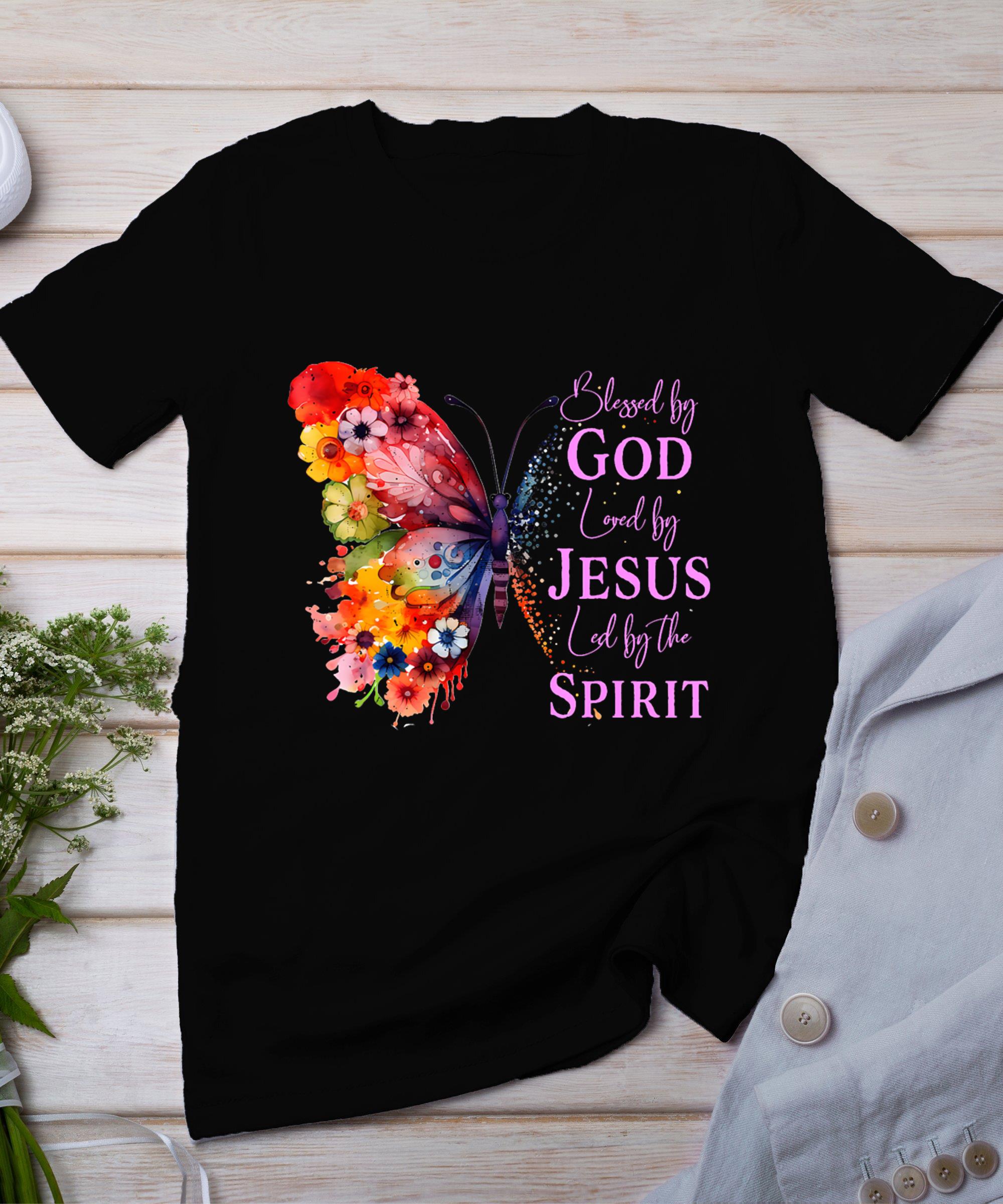 Blessed By God - Loved By Jesus Butterfly T-Shirt