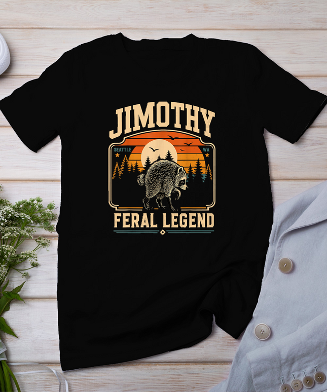 Retro Jimothy Raccoon Funny Seattle Meme Feral Animal T-Shirt