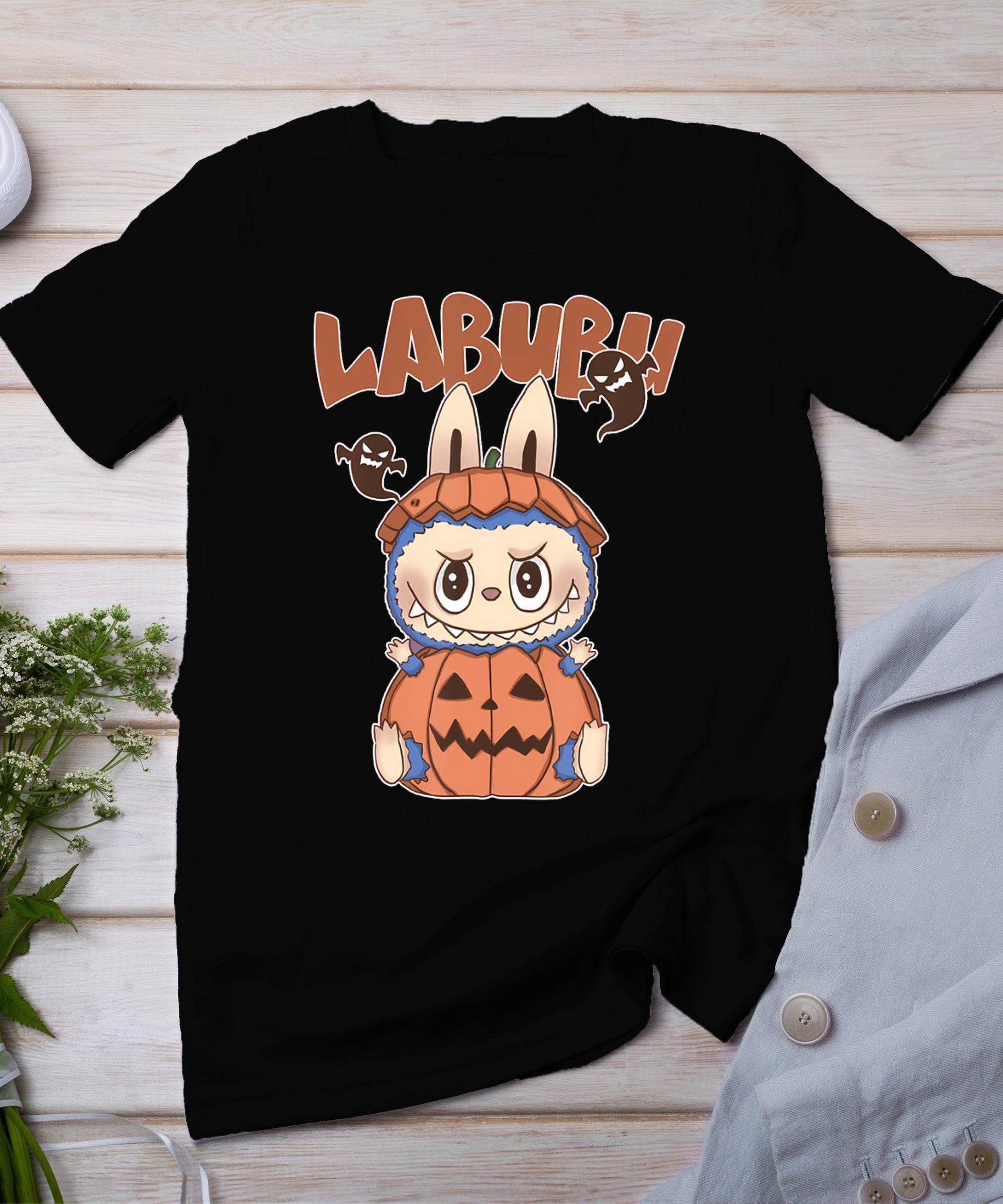 Funny Halloween Labubu Lover Labu In Pumpkin T-Shirt