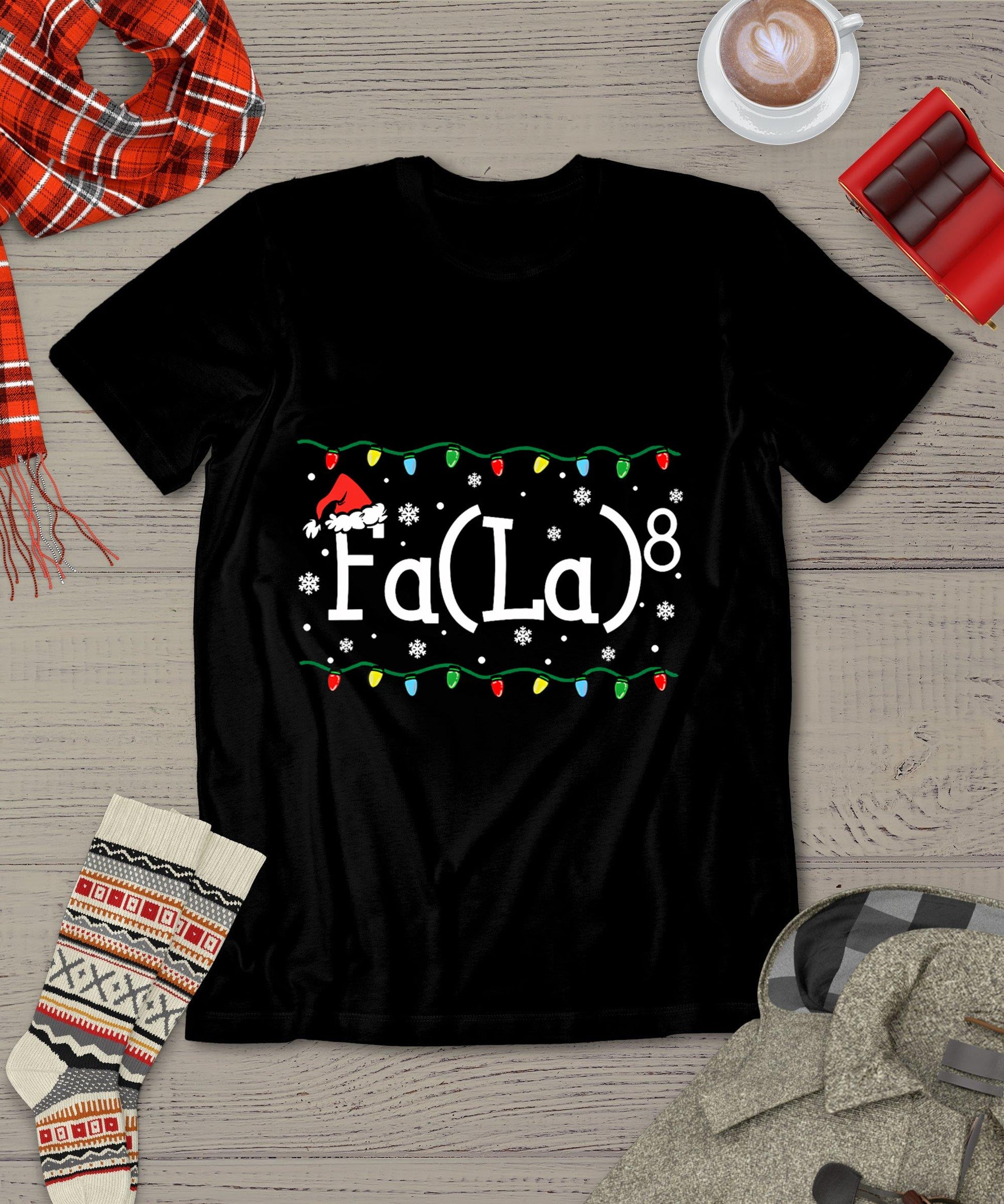 Fa (La)8 Funny Christmas Santa Fa La Math Teacher Student T-Shirt