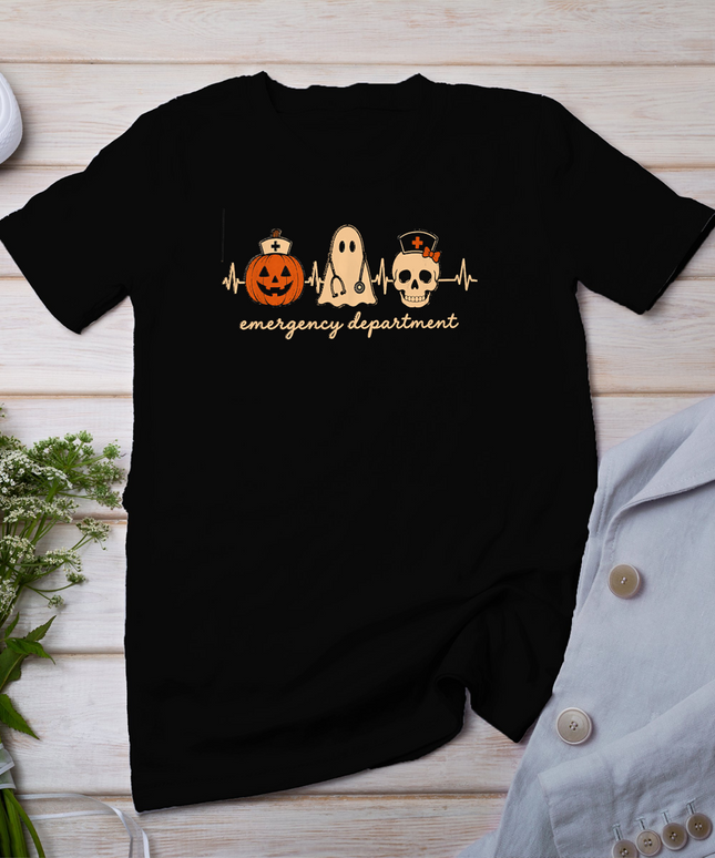 ER Halloween Nurse Emergency Department Spooky Nurse T-Shirt
