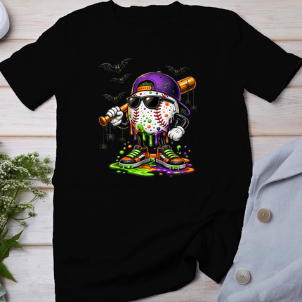 Halloween Drip Baseball Lifestyle Mascot Funny Boys Kids Tee T-Shirt