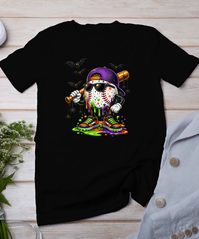 Halloween Drip Baseball Lifestyle Mascot Funny Boys Kids Tee T-Shirt