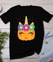 Unicorn Pumpkin Halloween Thanksgiving Girls Kids T-Shirt