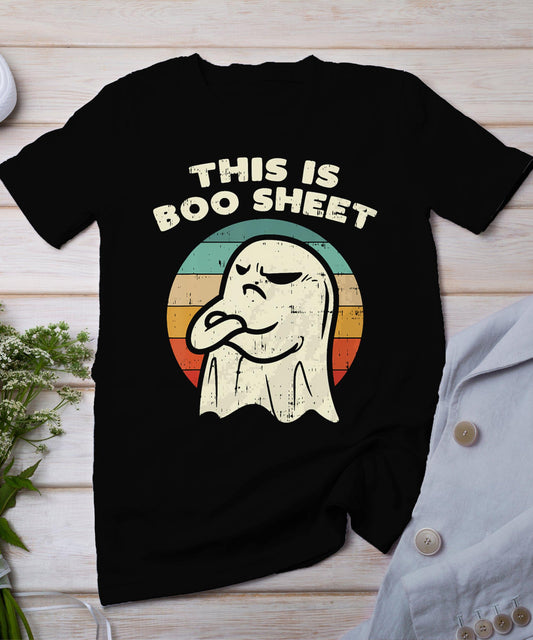 This Is Boo Sheet Ghost Retro Halloween Costume Men Women T-Shirt