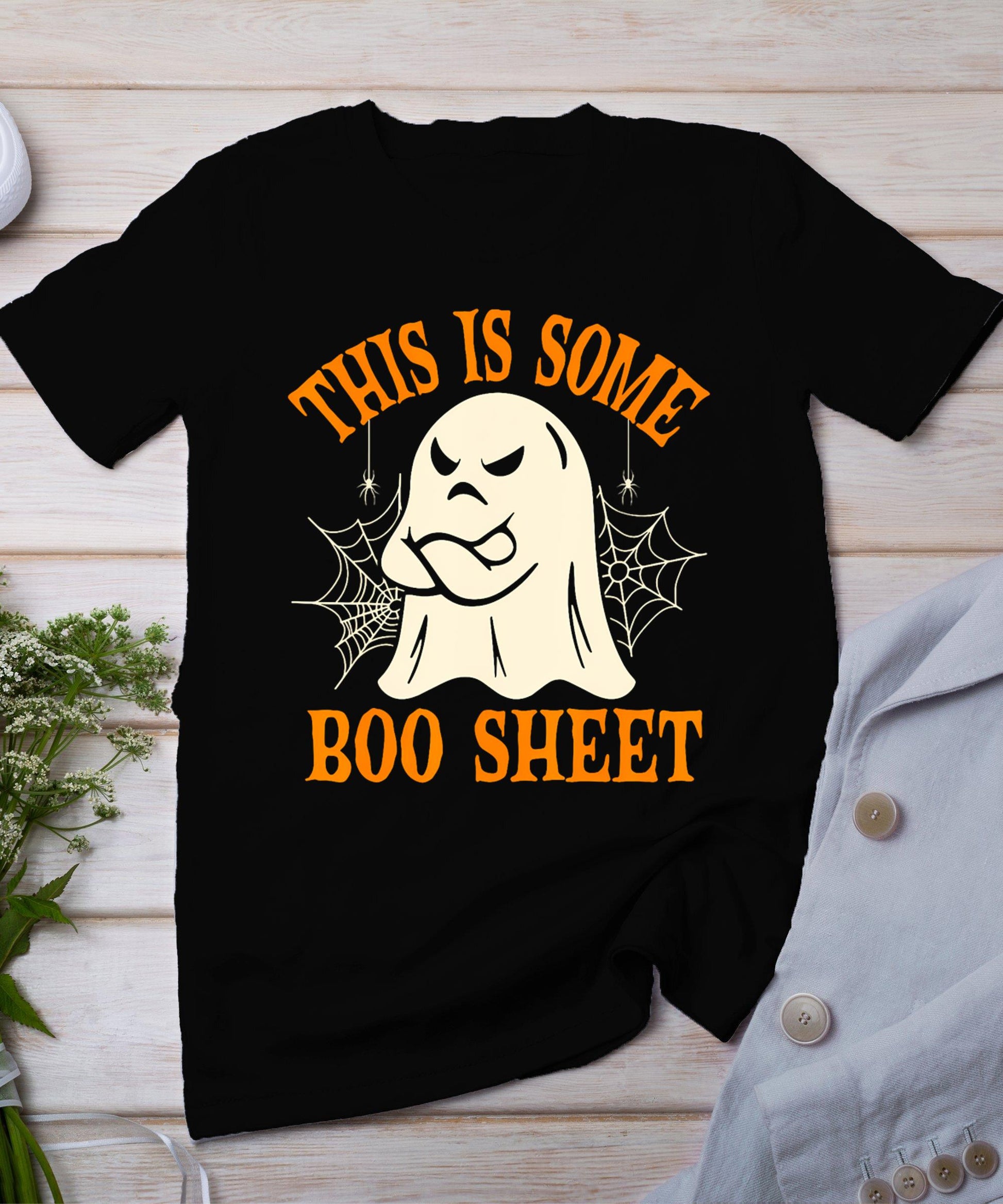 This Is Some Boo Sheet Ghost Retro Funny Halloween Costume T-Shirt