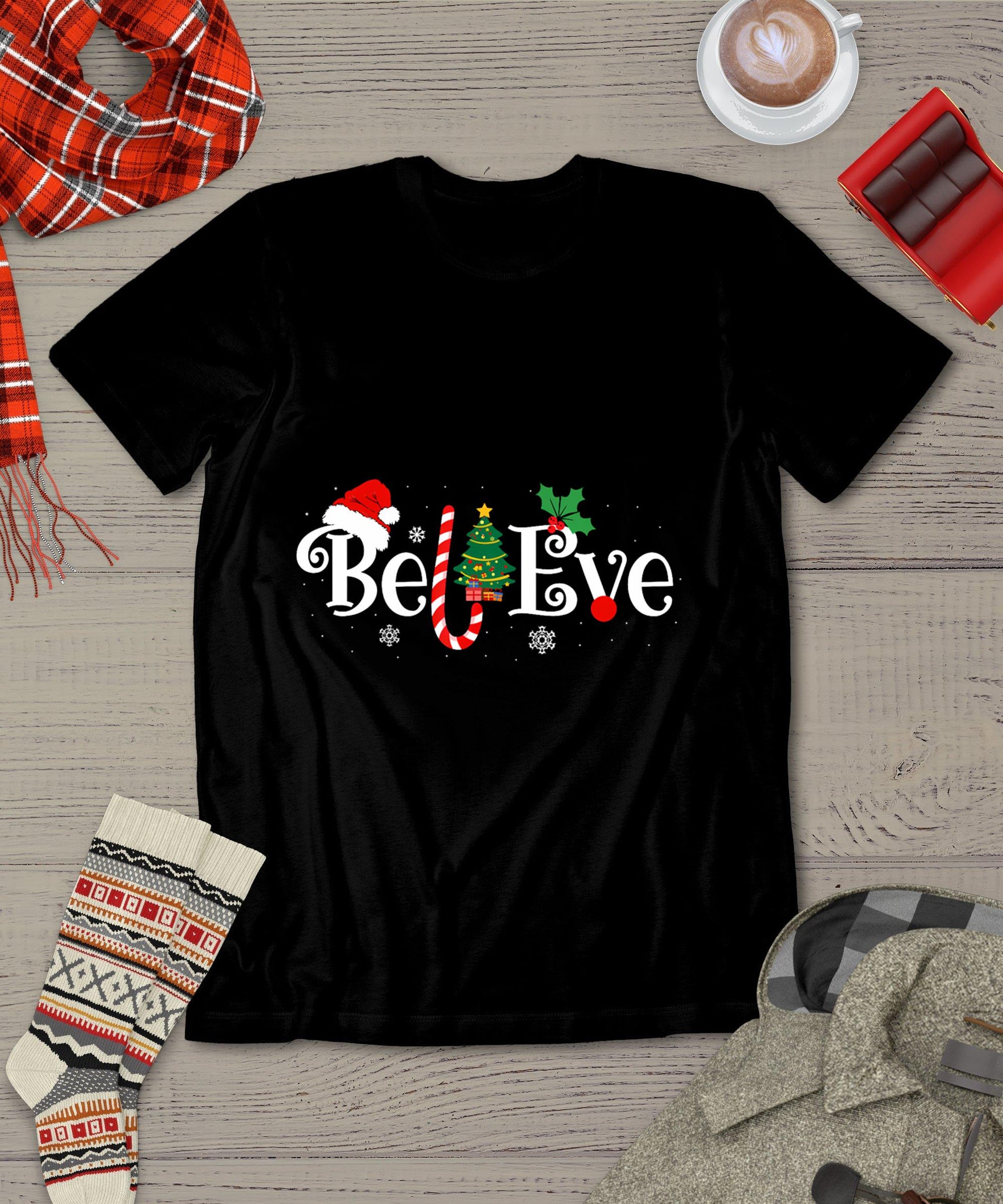 Best Believe Christmas Pajama Shirt Ever Xmas Family Funny T-Shirt