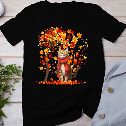 It's Fall Y'all Cat Leaf Fall Tree Hello Autumn Thanksgiving T-Shirt