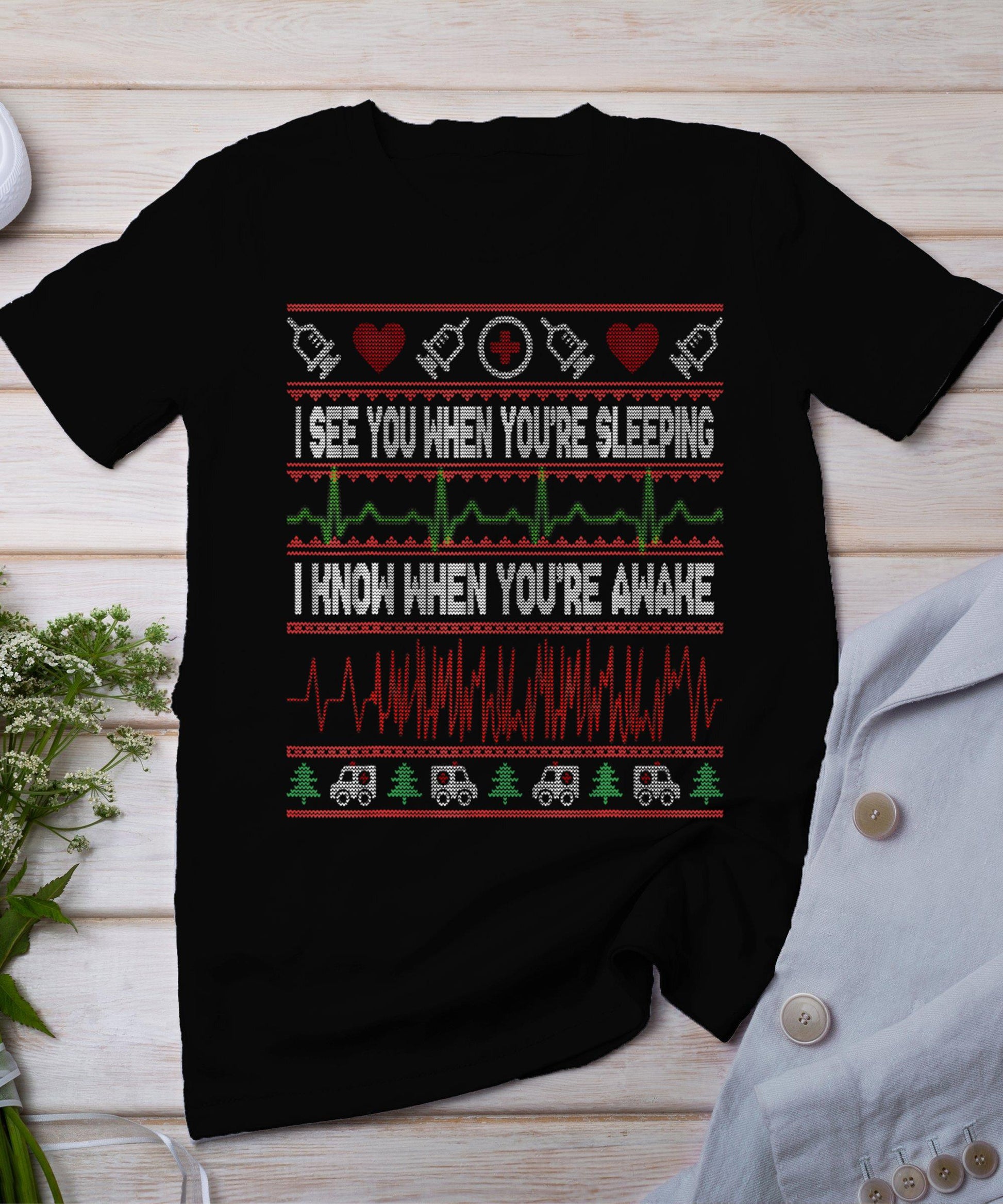 Tachy Nurse Ugly Christmas Sweater Doctor Medical T-Shirt