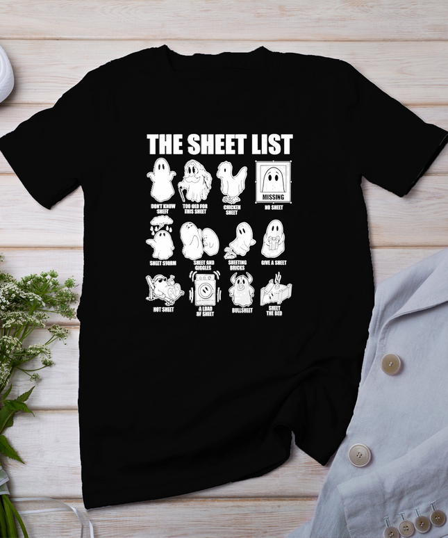 Halloween funny shirt Boo Sheet Halloween the sheet list T-Shirt