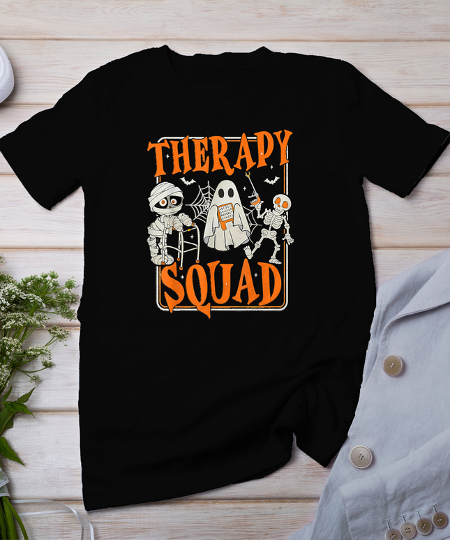 Halloween Therapy Squad Cute Ghost Mummy Skeleton OT PT SLP T-Shirt