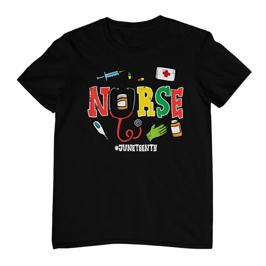 Juneteenth Nurse Black Freedom Day 1865 Scrub Top Women Men T-Shirt