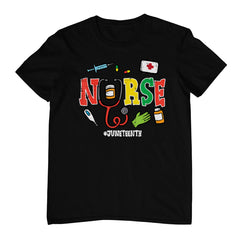 Juneteenth Nurse Black Freedom Day 1865 Scrub Top Women Men T-Shirt
