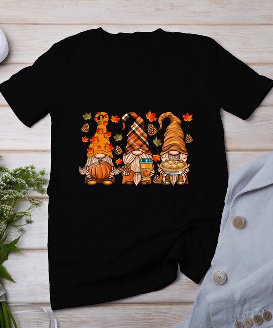 Gnomes Pumpkin Spice Coffee Latte Fall Autumn Thanksgiving T-Shirt