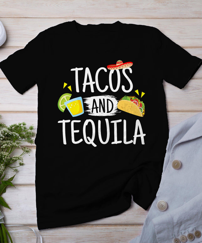 Funny Tacos And Tequila Mexican Sombrero T-Shirt