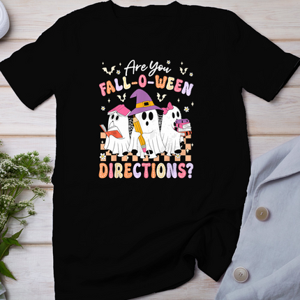 Are You Fall O Ween Directions Funny Teacher Halloween Ghost T-Shirt