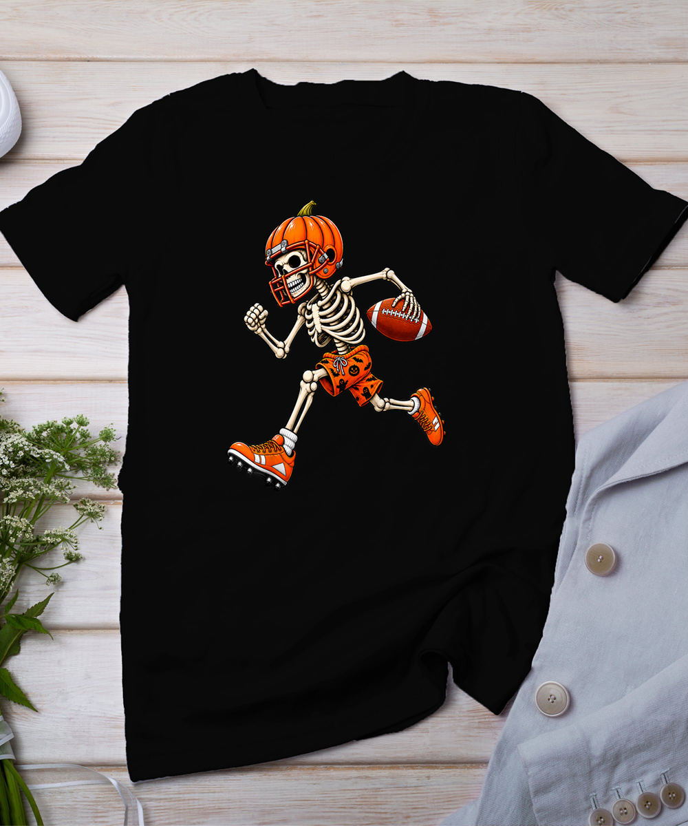 Funny Skeleton Football Halloween Costume for Men Boys Kids T-Shirt