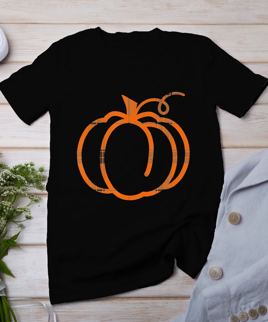 Fall Pumpkin Cute Thanksgiving Autumn Buffalo Plaid Pumpkin T-Shirt