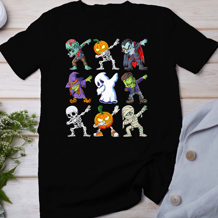 Dabbing Halloween Boys Skeleton Zombie Scary Pumpkin Mummy T-Shirt