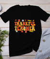 Thankful Teacher Retro Groovy Thanksgiving Fall Women Men T-Shirt