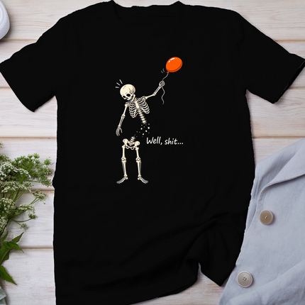 Skeleton Balloon Well Funny Halloween Skeleton Men Women T-Shirt