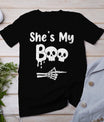 Matching Halloween Pajama Couples Shes My Boo Skull Face T-Shirt