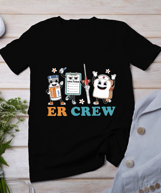 Retro Er Crew Emergency Room Funny Er Ed Nurse Tech T-Shirt