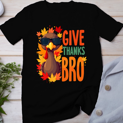 Give Thanks Bro Cute Turkey Toddler Thankful Thanksgiving T-Shirt