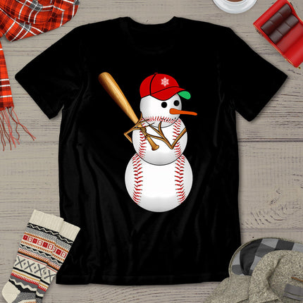 Baseball Snowman Balls Snow Christmas Xmas Gifts Men Women T-Shirt