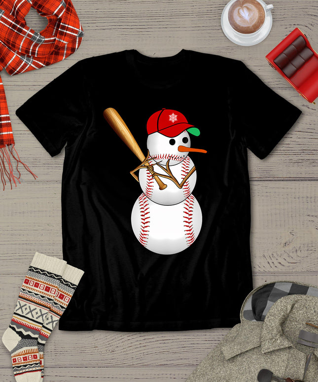 Baseball Snowman Balls Snow Christmas Xmas Gifts Men Women T-Shirt