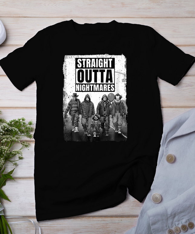 Vintage Horror Halloween Scary Straight Outta Nightmares T-Shirt