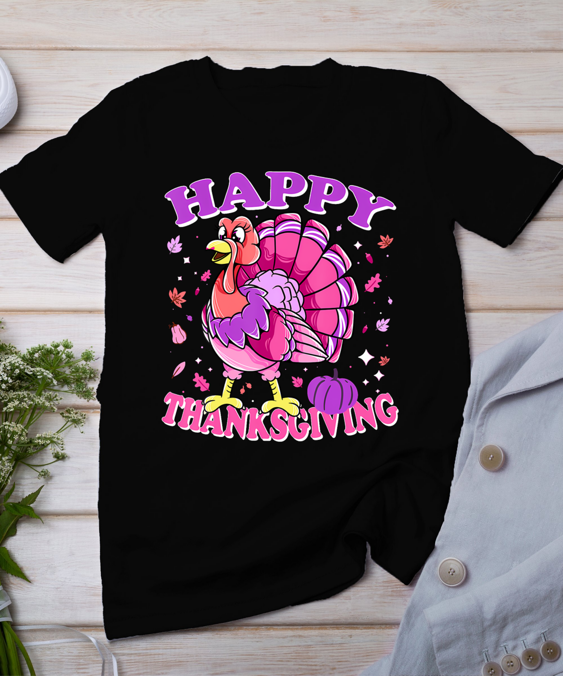 Female Turkey Happy Thanksgiving T-Shirt