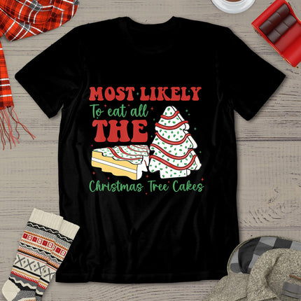 Retro Most Likely To Eat All The Christmas Tree Cakes Debbie T-Shirt