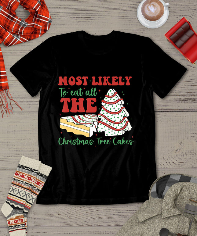 Retro Most Likely To Eat All The Christmas Tree Cakes Debbie T-Shirt
