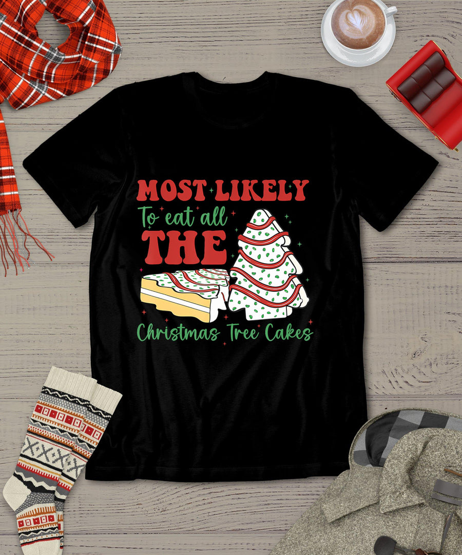 Retro Most Likely To Eat All The Christmas Tree Cakes Debbie T-Shirt