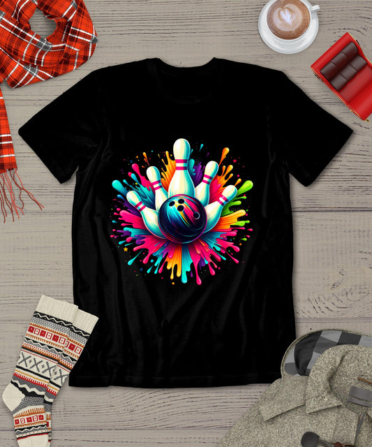 Colorful Bowling Game Day Bowling Cute Colorsplash Ball T-Shirt