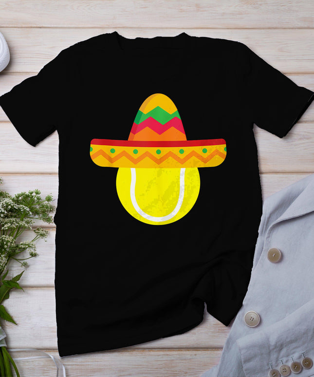 Sombrero Tennis Ball Cinco De Mayo Tennis Player T-Shirt