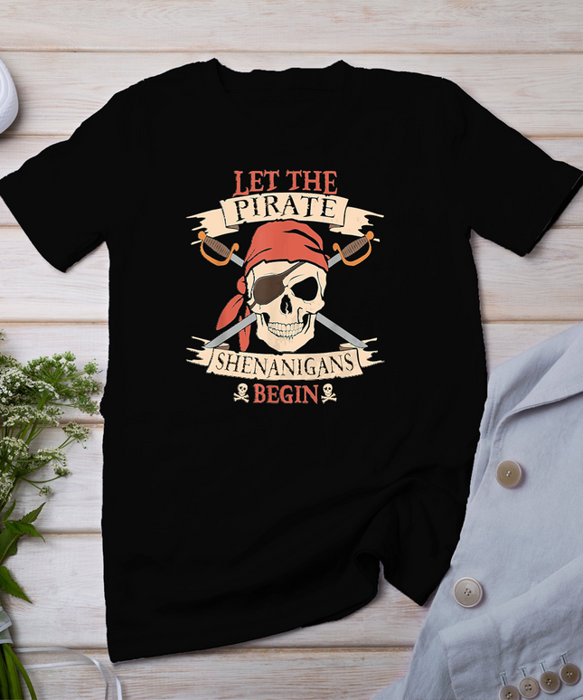 Let The Pirate Shenanigans Begin Halloween Skull Bandana Boy T-Shirt