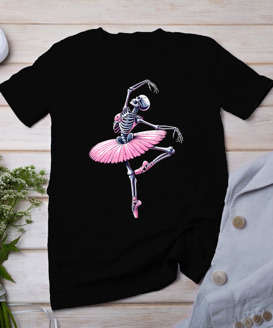 Skeleton Dancing Ballet Lovers Spooky Halloween Dancer T-Shirt