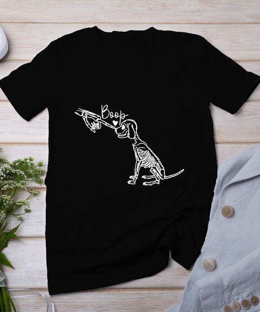 Dog Skeleton Hand Boop Funny Halloween Puppy Dog Lover Gift T-Shirt