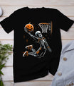 Skeleton Basketball Player Men Boys Spooky For Halloween T-Shirt