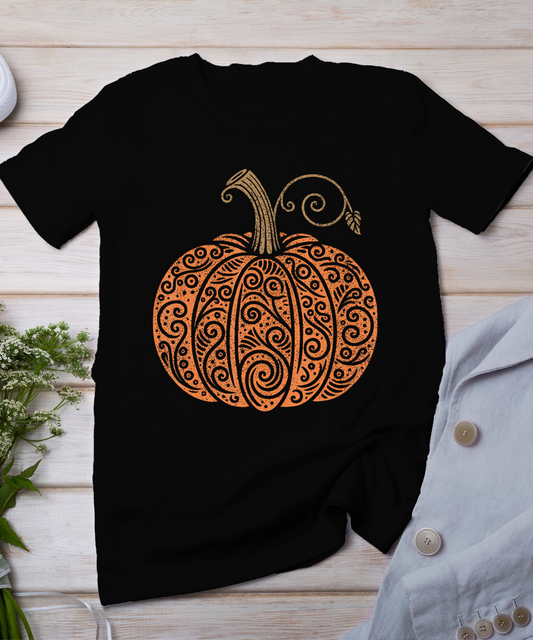 Vintage Pumpkin Women'S Autumn Fall Thanksgiving Halloween T-Shirt